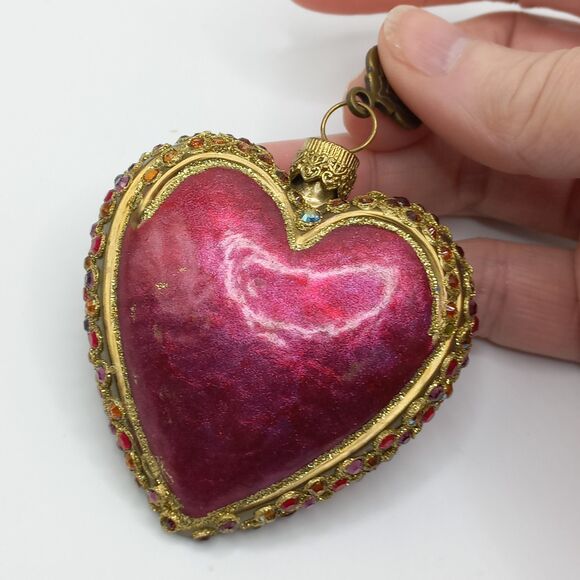 Jeweled Heart Ornament by Jay Strongwater Glass with Crystals - Picture 9 of 16